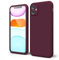 oakxco for iPhone 11 Phone Case Liquid Silicone, Thin Slim Soft Rubber TPU Plain Smooth Gel Cover for Women Girl Aesthetic Design, Matte Solid Protective & Shockproof Bumper Grip, Burgundy Plum Wine