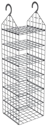 vidaXL Hanging Closet Organizer - 7 Shelf Clothes Storage - Grey