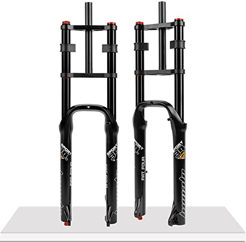 LUNJE 4.0 Fat Bike Fork 26 Zoll Mini Bike Federgabel Federweg 140 Mm Rebound Einstellbare MTB Air Fork Double Shoulder Straight Manual Lockout (Color : Black)