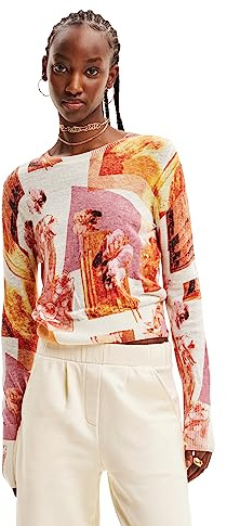 Desigual Pullover_fotina_Pull Felpa, Colore: Rosso, L Donna