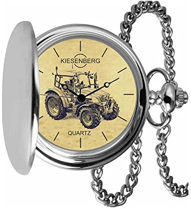 KIESENBERG Taschenuhr Vintage Silber Persönliches Geschenk für Fendt 200 Vario Traktor Trecker Herren Uhr TA-5644