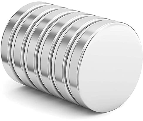 Realth Neodym Magnete Dia 25mm x 4.25mm 6 Stück dick Hochleistungsmagnete Runde Dauermagnete für Kühlschrank Büro Whiteboard Wissenschaft Projekt Handwerk(MC2504)
