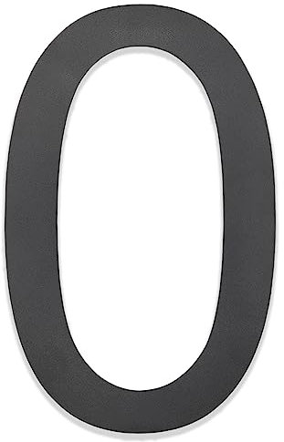 Hopelit Numero civico, numero civico, antracite RAL 7016, struttura fine verniciata a polvere, numero civico in acciaio inox, numeri civici altezza 20 cm, scritta Arial, numero 0