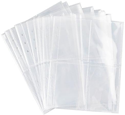 Clear Double-Sided Inner Pages for Jewelry Storage Book 6 Ring Binder 20 Sheets 160 Pockets Photocard Protector