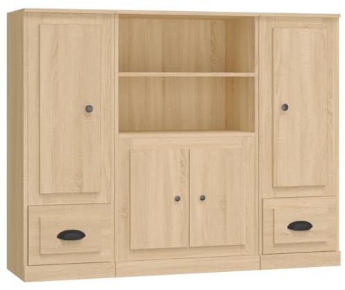 vidaXL Highboards 3 STK. Sonoma-Eiche Holzwerkstoff