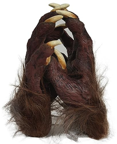 Halloween Werewolf Gloves With Fur For Men Women Horrific Demon Zombie Devil Hairy Beast Animal Mittens Latex Wolf Paws Claws Gloves Halloween Cosplay Hand Costume Prop