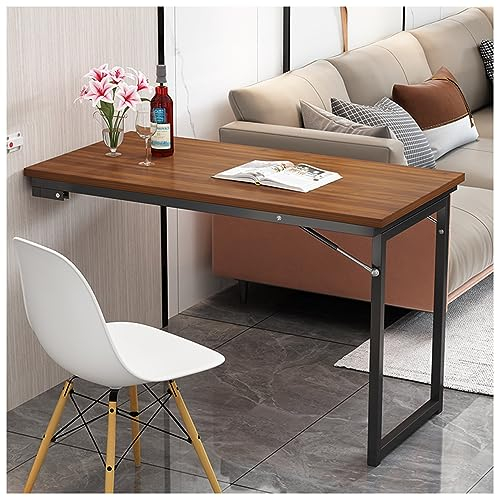 Klappbarer Wandtisch, Platzsparender Wand Klapptisch, Laptoptisch, Schwimmender Esstisch für Esszimmer Wohnzimmer Küche (Color : Brown, Size : 100x50cm/39x20in)