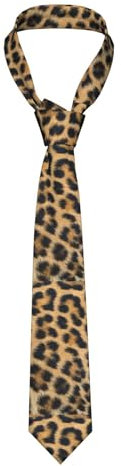 HAHAFU Rauer Leopardenmuster Seide Männer Krawatten Klassische Herren Krawatten Formell Bedruckte Krawatten Für Party Arbeit Business Hochzeit, Schwarz , Einheitsgröße