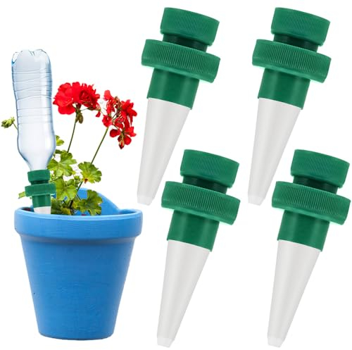 NAROSEBE 4 PCS Automatische Pflanzenbewässerung Wasserspender Zimmerpflanzen Keramik Blumen Bewässerungssystem Pflanzen Bewässerung Automatisch Wasserspender Pflanzen für Garten (A)