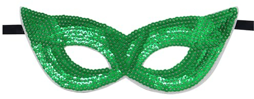 KAREN66 Pailletten Venezianische Maske Damen Herren Maskenball Maske Augenmaske Sexy Maske Glitzer Masquerade Mask Women für Karneval Party Kostüm Ball (Grün)