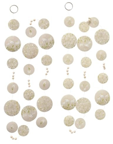 2 x Capiz Girlande Kamille beige weiß Länge 180 cm