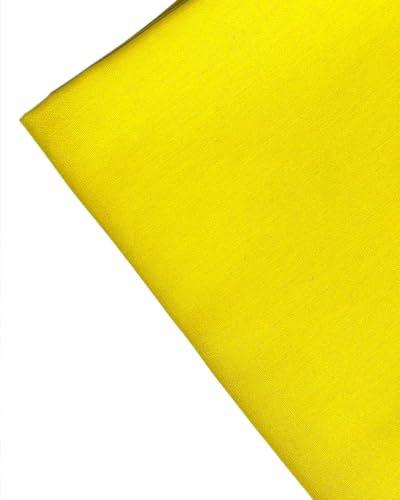 Plain Yellow Fabric - 45 inch / 112 cm Wide - for Dressmaking, Art & Craft, Sewing- Per Metre