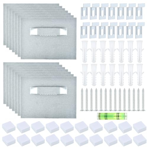 BUYGOO 14er Bildaufhänger selbstklebend ohne Bohren, Alu Dibond Aufhänger, Befestigung Acrylglasbild, Aluminiumlegierung Bilderhaken Selbstklebend, Aufhängung für Acrylglasbilder - bis zu 2.5kg