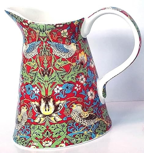 heritage Large 15cm jug William Morris red Strawberry Thief Design