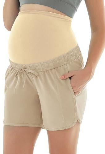 Maacie Umstandshose Umstandsshorts Kurz Hose Schwangerschafts Umstandsshorts mit Elastische Bauchband für Sommer Komfortable Kurze