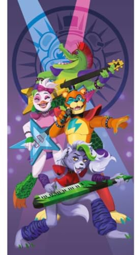 Halantex Five Nights at Freddy's Concerto FNAF - Strandtuch / Badetuch - 100% Baumwolle - Maße 70 x 140 cm