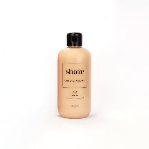Magia Professional SHAIR Gold Maske Conditioner UVB häufiges Waschen 250 ml | Professionelle Diamond Sonnenmaske mit UVB-Filter. Für alle Haartypen geeignet