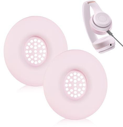 Adhiper Silicone Ear Pads Cover for Beats Solo 4, Washable Sweat Earpad Covers Silicone Case for Beats Solo4 & Solo3 Wireless On-Ear Headphones Accessories Protective Pads Cover (Pink)