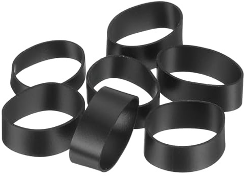 sourcing map 50Pcs Silicone Rubber Bands, 15x7mm Rubber Bands Rings Cable Ties Strong Elastic Bands Non-Slip for Cord Wrapping Bag Wraps, Black