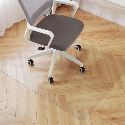 Royhom Plastic Floor Protector for 0ffice Chair, Clear Chair Mat for Hard floor, Transparent PVC Floor Mats 80x140cm, Gaming Chair Mat, Office Chair Mat Floor Protector for Home Office