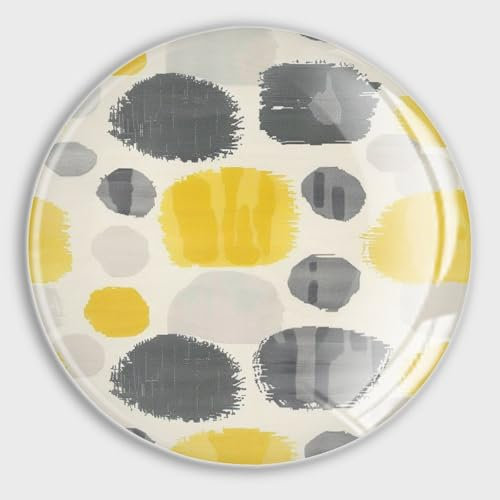Runde Kühlschrankmagnete, exotische, geometrische, gelb-graue Glas-Kühlschrankmagnete, Dekoration für Kühlschrank, Spind, Whiteboard, dekorative Magnettafel, Schränke, Klassenzimmer, Büro, Kabine,