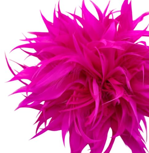 GreatRise Broche élégante en plume naturelle - Broche en plume moelleuse - Vintage - Pour femme - Boutonnière pour robe - Vêtements - Chapeau - Broche décorative - Pour vêtements de fête - Rose rouge
