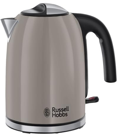 Russell Hobbs Electric Kettle [1.7L, 3000W, Stainless Steel] Classics Mocha (removable Anti-scale filter, 360° base, Boil just Enough, Perfect pour spout, external water level indicator) 28511