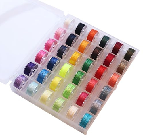 36 Stück Nähgarn, NäHgarn Set NäHgarn, Spulen Nähmaschine, Vorgewickelte Unterfaden Spulen, Polyester Bobbin Thread in Sortierten Farben, Kompatibel mit Näh und Stickmaschinen