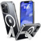 Cover Magnetica per iPhone 13 Pro con Cavalletto Compatibile con MagSafe Custodia con Supporto, Protezione Antiurto di Livello Militare Cellulare Case Retro Resistente ai Graffi, Trasparente