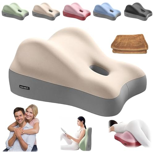 HOPASRISEE Po-Kissen for Paare, Po-Kissen for Paare for Schwangere – Robustes Design, flaches Design, Paarkissen for Intimität, Taillen- und Lendenstützkissen for Erwachsene(Beige)