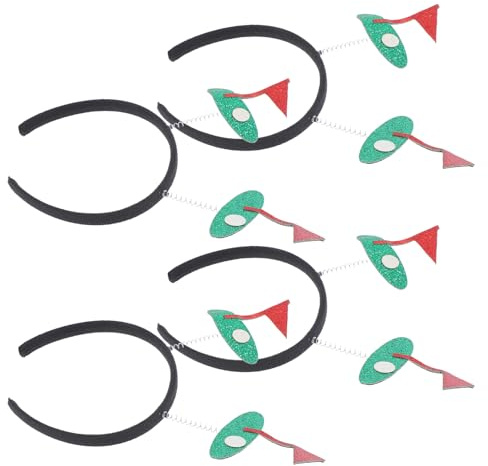 Sewroro 4 Stück Pack Golfball Stirnbänder für Damen und Mädchen Atmungsaktive Sport Haarbänder mit Golfmotiv Dehnbar Verstellbar für Sportpartys und Wettkämpfe