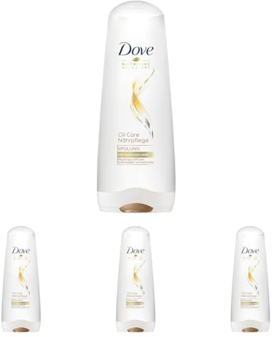 Dove Haarpflege Spülung Oil Care Nährpflege, 200 ml (Packung mit 4)