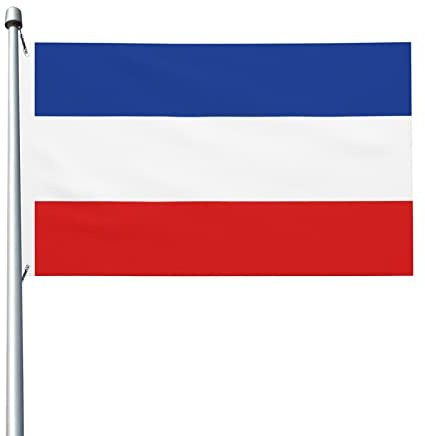 Bandera de Yugoslavia 1918–1941. Bandera de 3x5 pies, doble cara, resistente, para exteriores. Bandera de bienvenida para fiestas en el hogar. Decoración para patio.