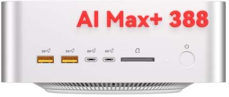 GEEKOM A9 Mega Mini PC, AMD Ryzen AI MAX 388, 64GB LPDDR5X RAM+1TB SSD | 2026 Extreme AI Performance, Radeon 8060S Graphics,4K@120Hz Quad Display,Dual USB4 ,8×USB for Gaming/Design/Video Editing