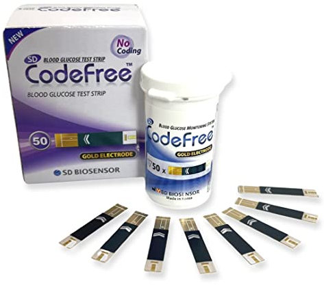 100 Strips - SD Codefree Blood Glucose Monitor/Monitoring Test/Testing Kit Replacement Strips