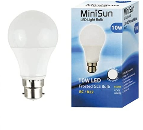 MiniSun | High Power 10W LED BC B22 SMD GLS Energy Saving Long Life Bulb | LED Bulbs, Home Décor & Improvement Essential | 6500K Cool White