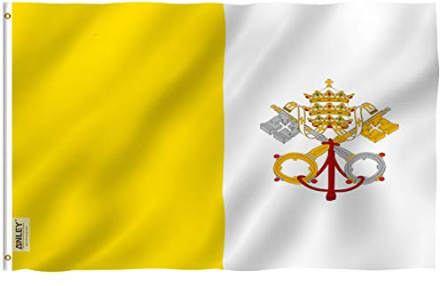 ANLEY Fly Breeze 3x5 Piedi Bandiera Vaticano - Colore Vivido e Resistente Ai Raggi UV - Testata In Tela E Doppie Cuciture – Città Del Vaticano Bandiere Poliestere Anelli Ottone 3 X 5 Piedi