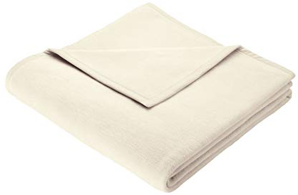 Biederlack Wohn- und Kuscheldecke, 60 % Baumwolle, Veloursband-Einfassung, 150 x 200 cm, Natur, Orion Cotton, 240103