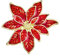 Broche Émaillée Blanche Et Rouge en Forme De Poinsettia pour Femme, avec Une Grande Fleur Décorative, Idéale pour Les Fêtes De Fin D'Année Et Les Soirées De Noël, Plaquée Or