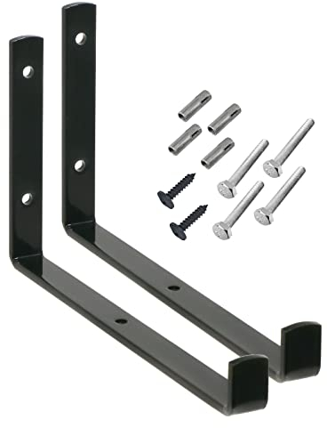 Spares2go Universal Wall Ladder Rack Brackets (Black)