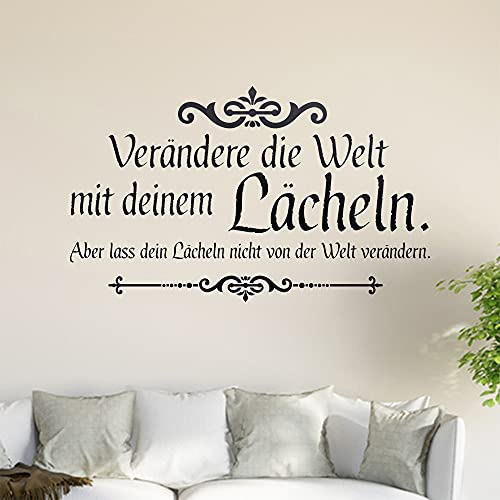 Verändere die Welt… Wandtattoo in 6 Größen - Wandaufkleber Wall Sticker - Dekoration, Küche, Wohnzimmer, Schlafzimmer, Badezimmer