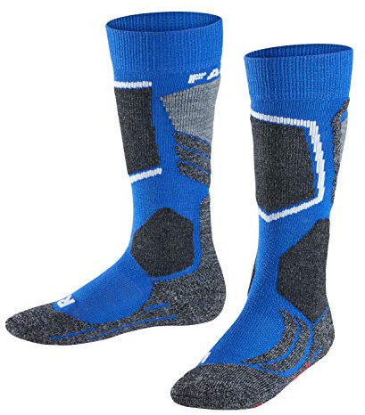 FALKE Kinder Skisocken SK2 K KH, 1 er Pack, Blau (Olympic 6940), 23-26