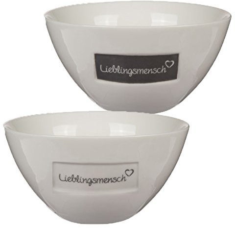 Out of the blue Bada Bing 2er Set Lieblingsmensch Müslischalen grau Creme Schale Frühstück
