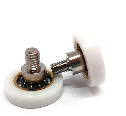 Cuscinetti Box Doccia VR - Kit 2 Pezzi Rotelle a Sfera di Ricambio in Acciaio per Ante Doccia a Scorrimento Cuscinetto diametro 23x4x9.5x15 filettatura M5 CH4 profilo Piatto