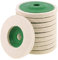 Keadic 10 dischi per lucidatura in lana da 100 mm, disco in feltro di lana da 100 mm, per smerigliatrice angolare 100, disco in feltro di lana verde, per lucidatura e lucidatura per metallo, marmo e