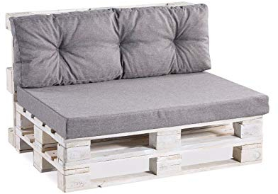 Gutekissen® Palettenkissen Palettenauflagen PPF (Eckkissen 60x40 gesteppt, Grau)
