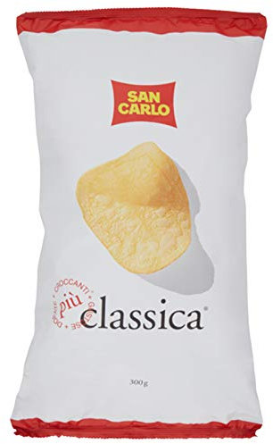 10 x BUSTA PATATINE SAN CARLO CLASSICA BAR PIU' GUSTO 300gr BOX ESPOSITORE CHIPS