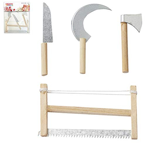 CREATIV DISCOUNT Mini-Werkzeugset ca. 5-8cm, 4 teilig