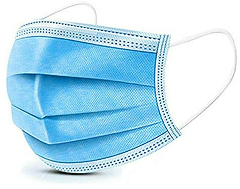 Atemschutzgeräte 50 Stück, 3-Lagige Einweg-Gesichtsabdeckung Pads mit Elastischen Ohrschlaufen - Weiche und Komfortable Filtersicherheit Mehrere Schichten für Staubschutz - Blau