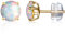 GW Goldene Ohrringe Damen Blauer Opal Schmuck Ohrstecker Gold 6MM Runde Opal Stecker Damenohrringe Earrings für Frauen Jubiläum Hochzeit, Geschenke für Frauen Geburtstag (Weiß-14K)